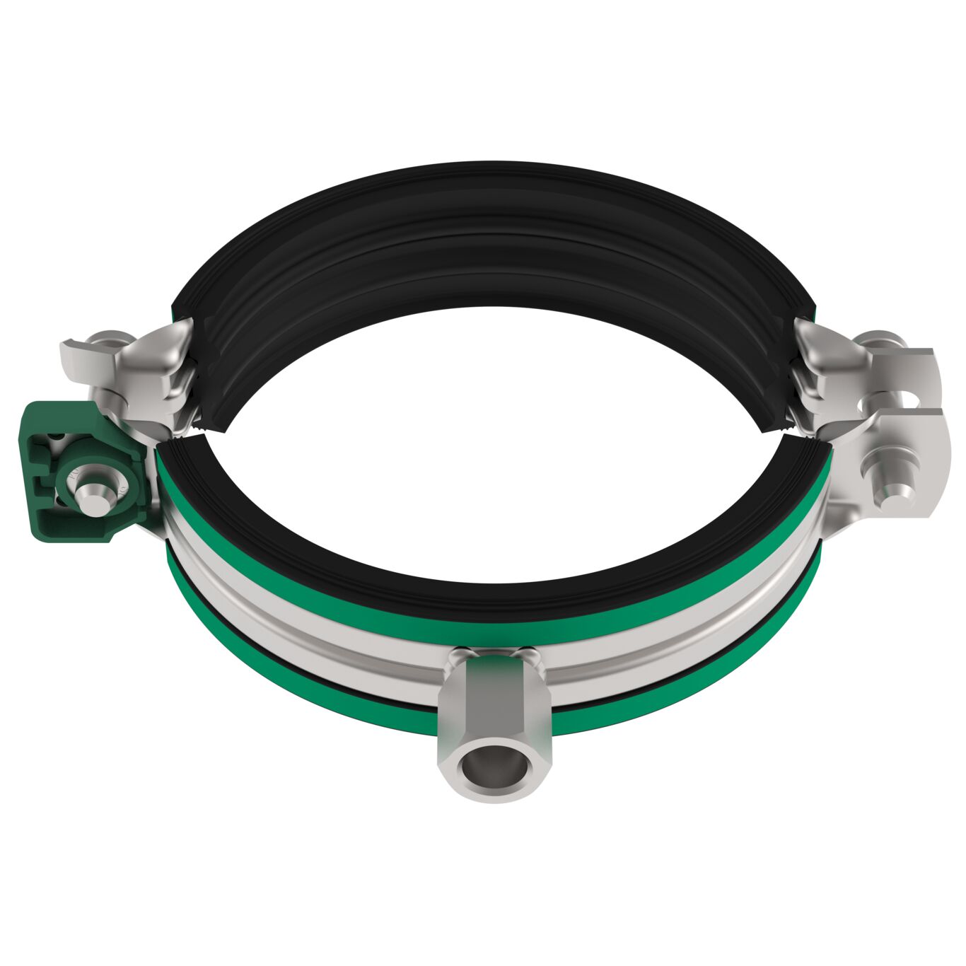 Product image of a pipe hanger from the series Pipe hanger-EPDM-galvanized.