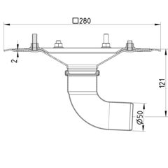 Line drawing of a lower part from the series Lower part-single ply membrane.