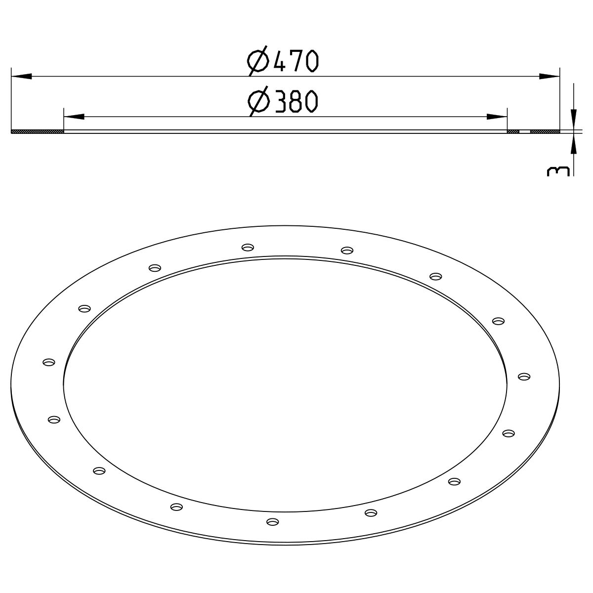 Line drawing of an other product from the series Sealing ring-Drains.